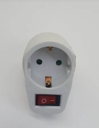 Single socket plug with switch, 1 pcs