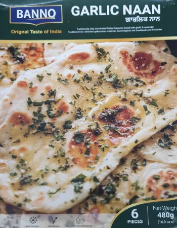 Frozen Garlic Naan, 6 pcs
