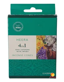 4-in-1(Saffron+Lavender+musk+mogra) Incense Cones, 12 pcs