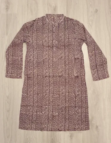 Punjabi- Traditional long Khurta- greneen Check, 1 Stk.