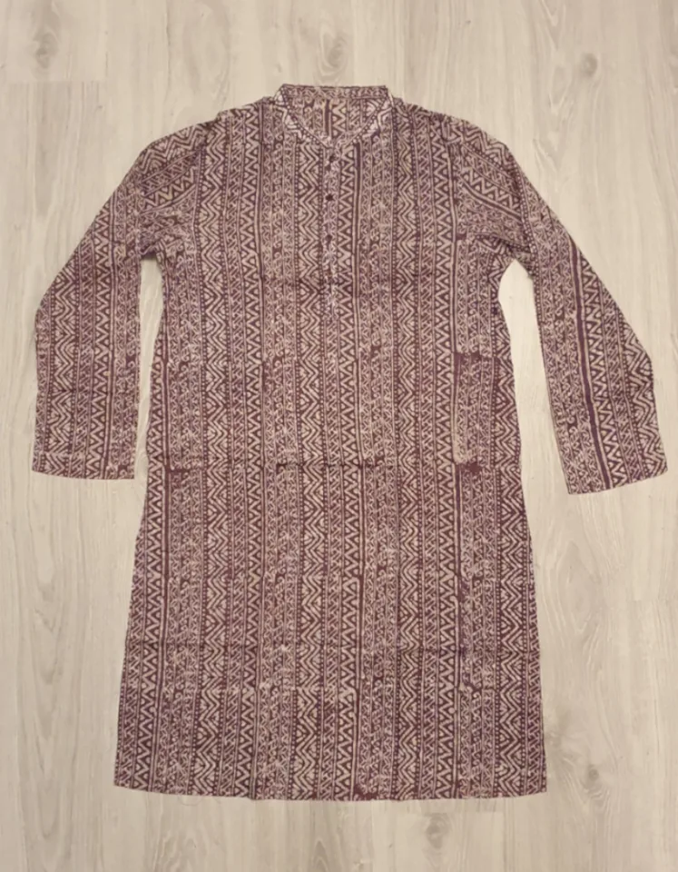Punjabi- Traditional long Khurta- greneen Check, 1 Stk.