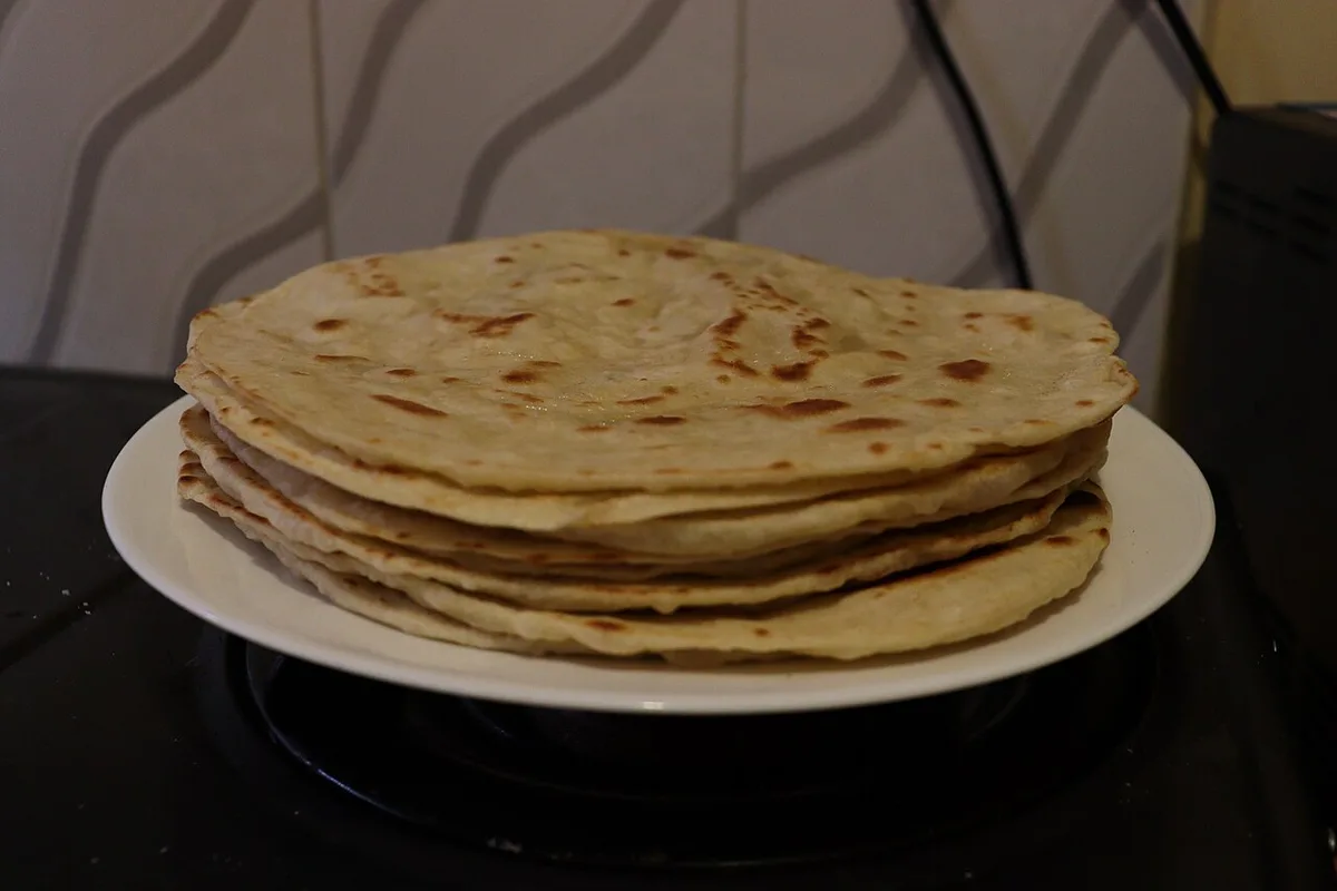 Stack of chapati on a plate