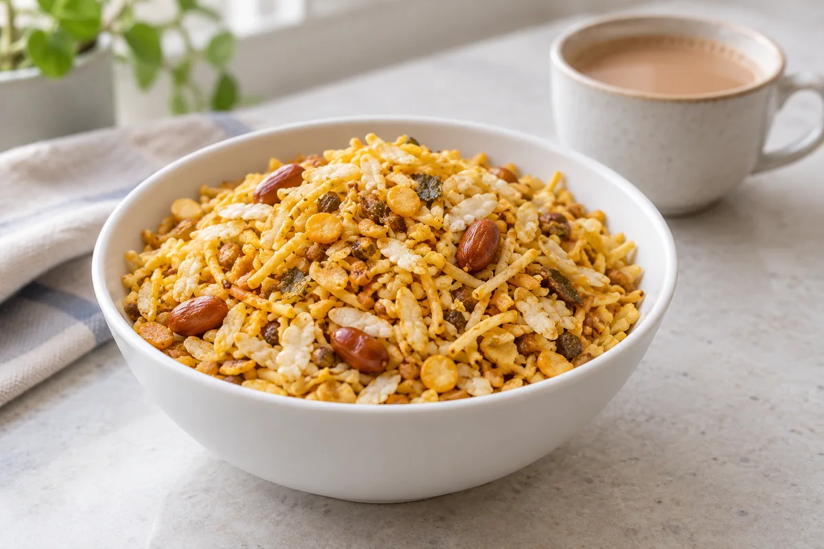 Namkeen mixture with crunchy components
